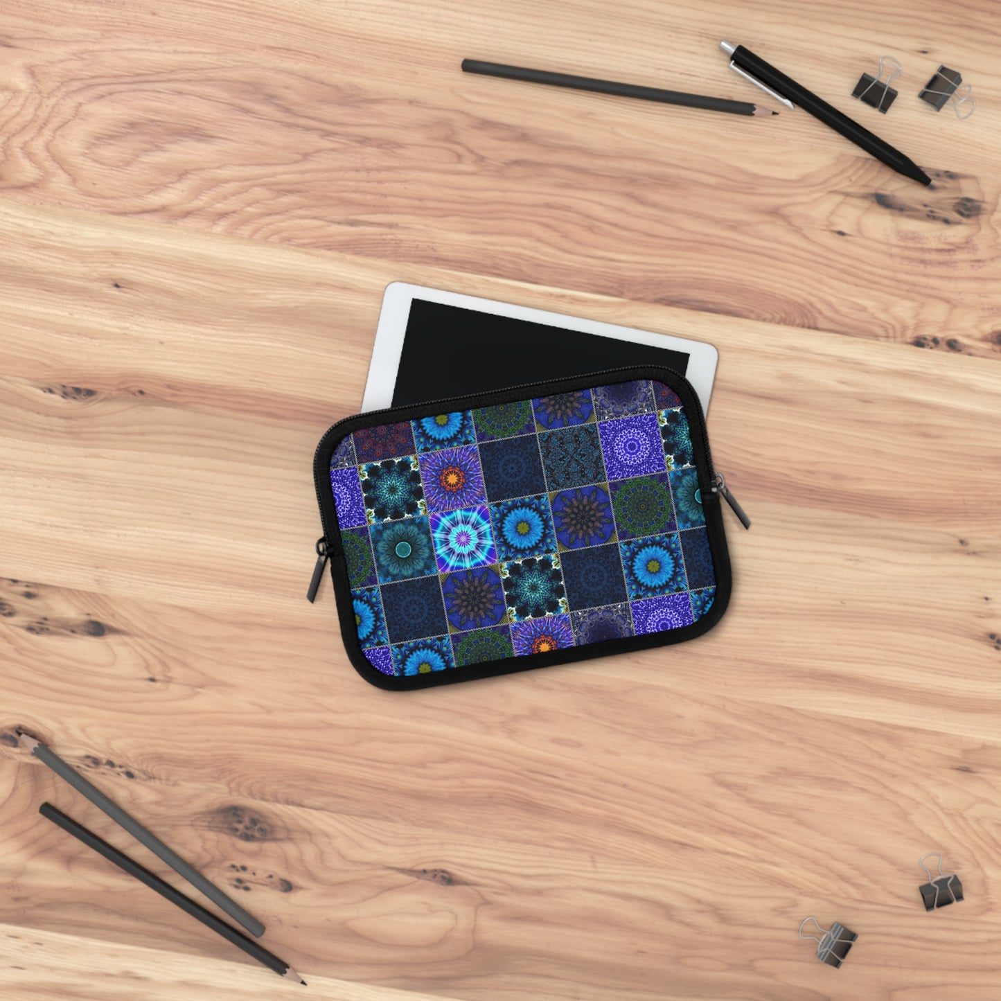 Blue Crazy Quilt Laptop Sleeve