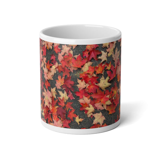 Maple Leaves In October Jumbo Mug | Cozy Autumn Vibe Coffee Cup, 20oz, Perfect for Pumpkin Spice Season, Gift for Fall Lovers, Home Decor