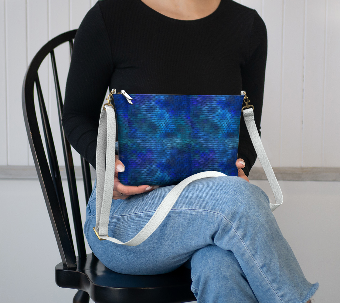 Blue Dragon Scales Vegan Crossbody Purse