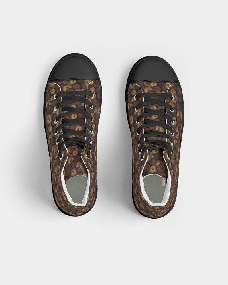 Chocolate Chip Cookies Women's Hightop Canvas Shoe - Black