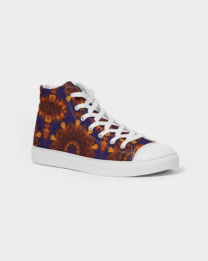 Blue Orange Red Kaleidoscope Women's Hightop Canvas Shoe