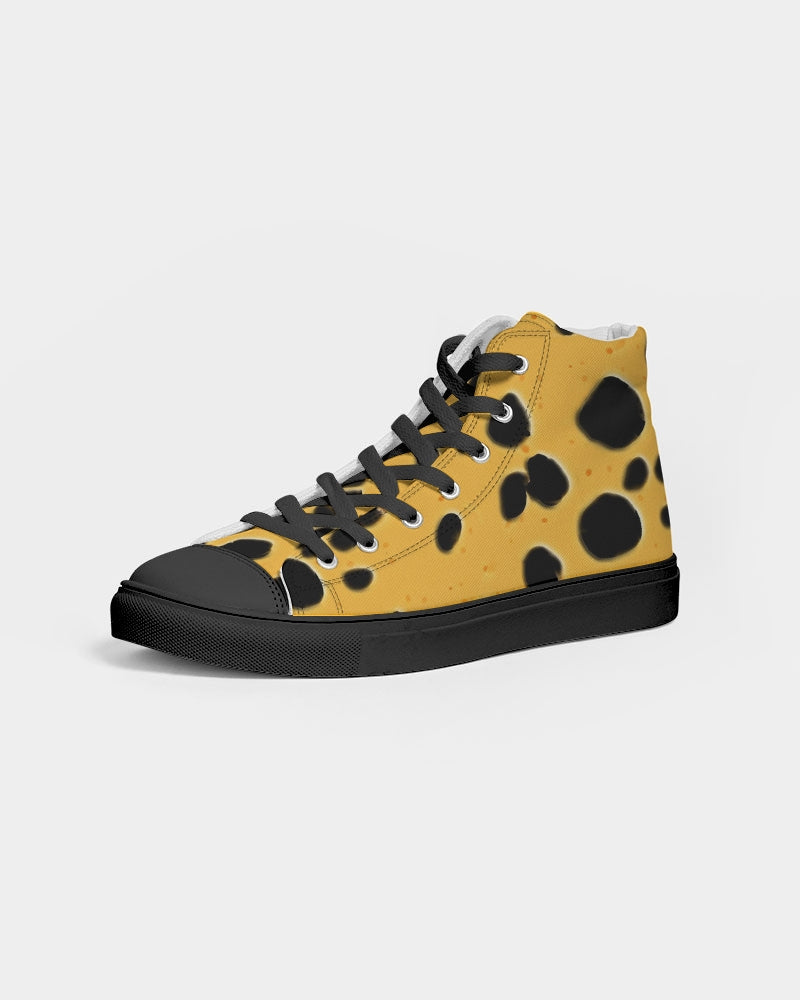 Cheese Women's Hightop Canvas Shoe - Black