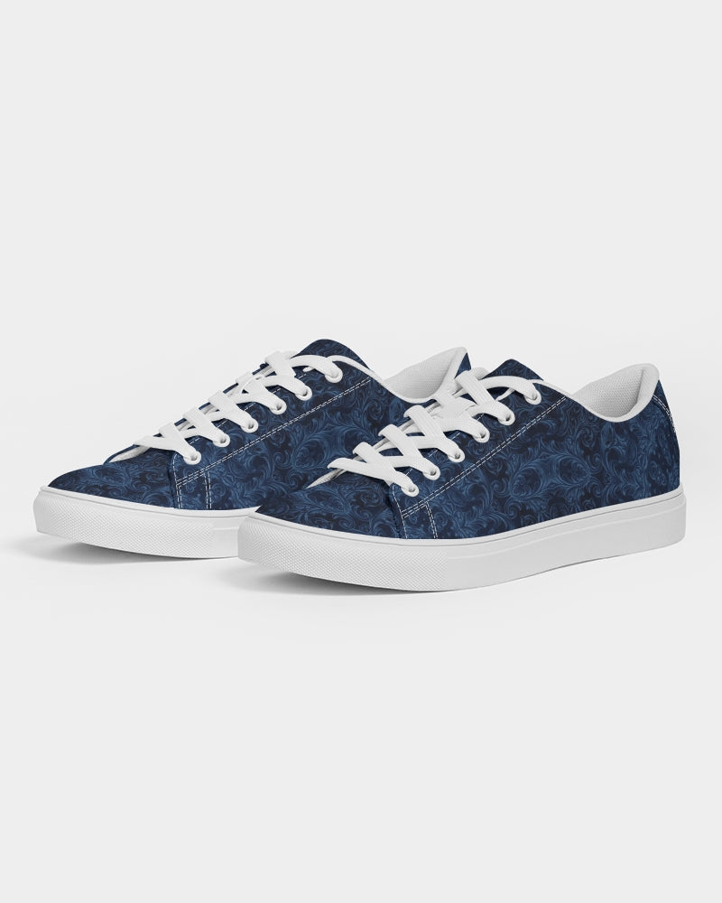 Blue Faux Velvet Kaleidoscope Women's Faux-Leather Sneaker
