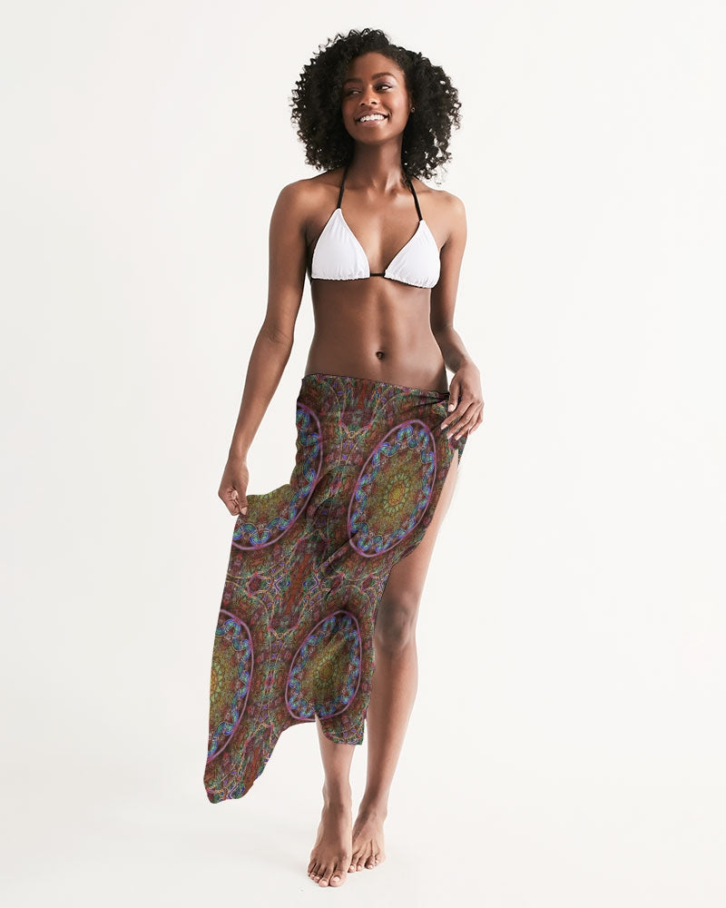 Blue Pink Windy Kaleidoscope All-Over Print Swim Cover Up