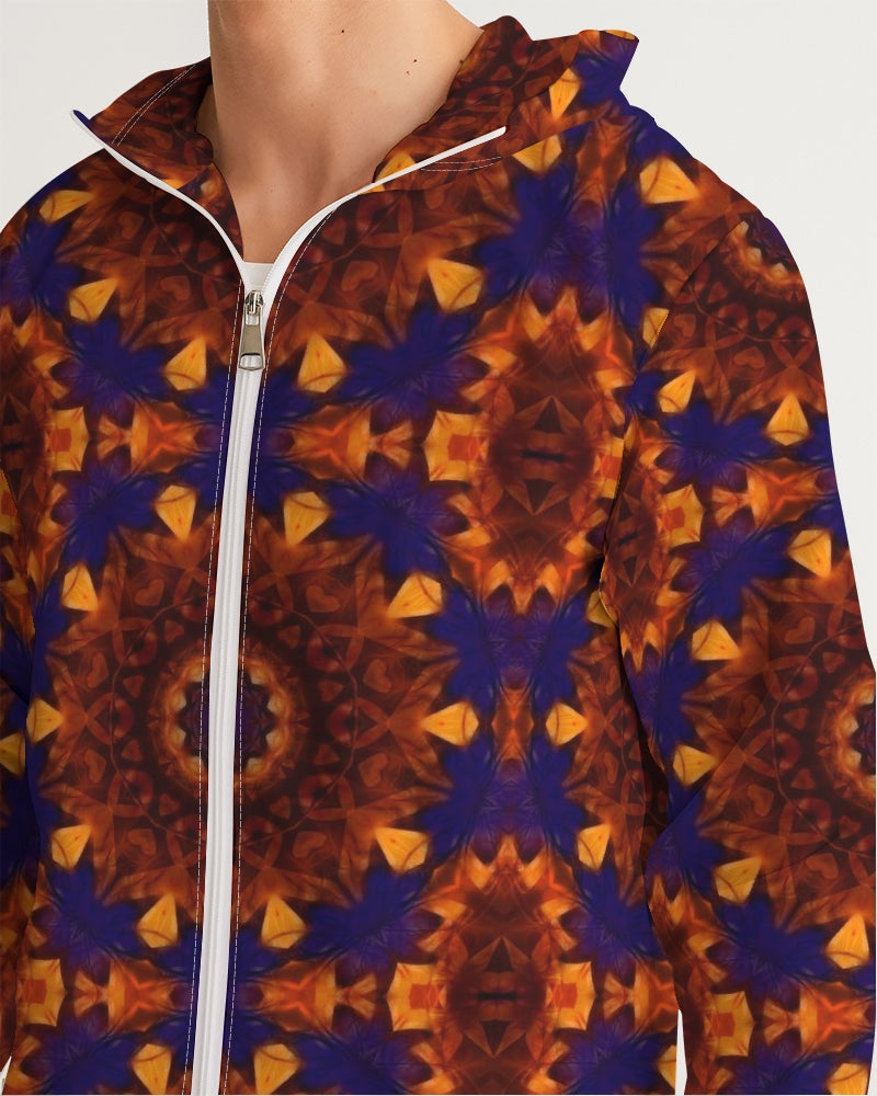 Blue Orange Red Kaleidoscope Men's All-Over Print Windbreaker