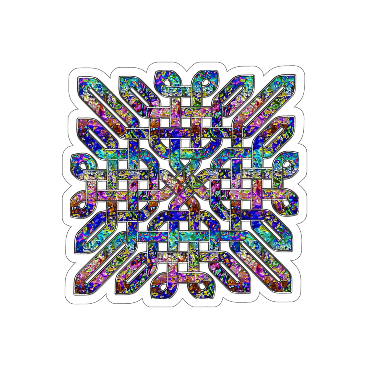 Dichroic Celtic Knot Kiss-Cut Stickers