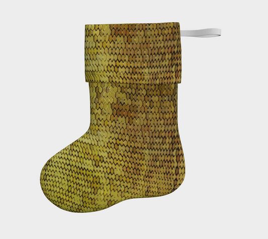 Golden Dragon Scales Christmas Stocking