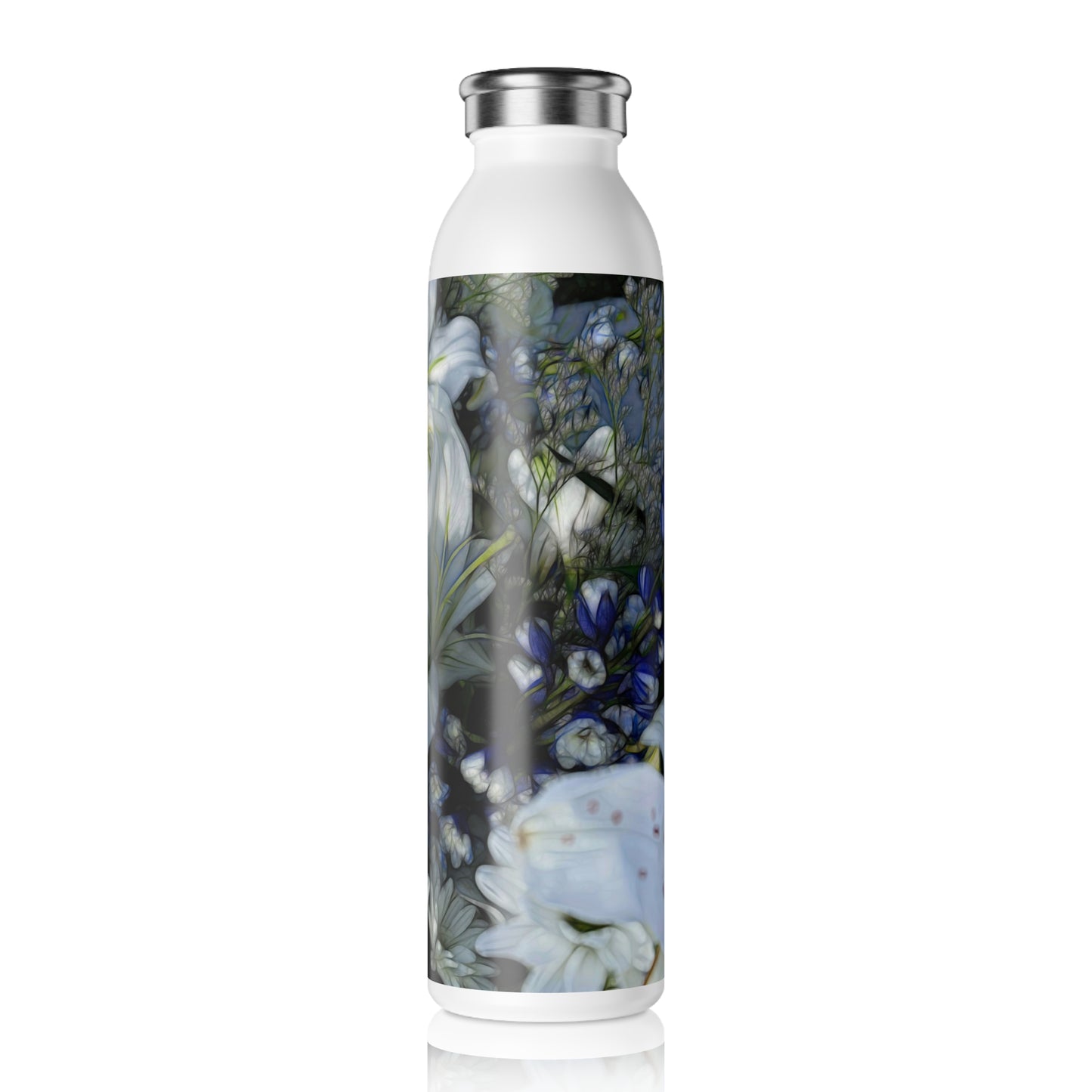 November Flowers 2 Slim Water Bottle | Elegant Hydration for Every Occasion, Eco-Friendly Travel Mug, Stylish Gift, Reusable Drink Container