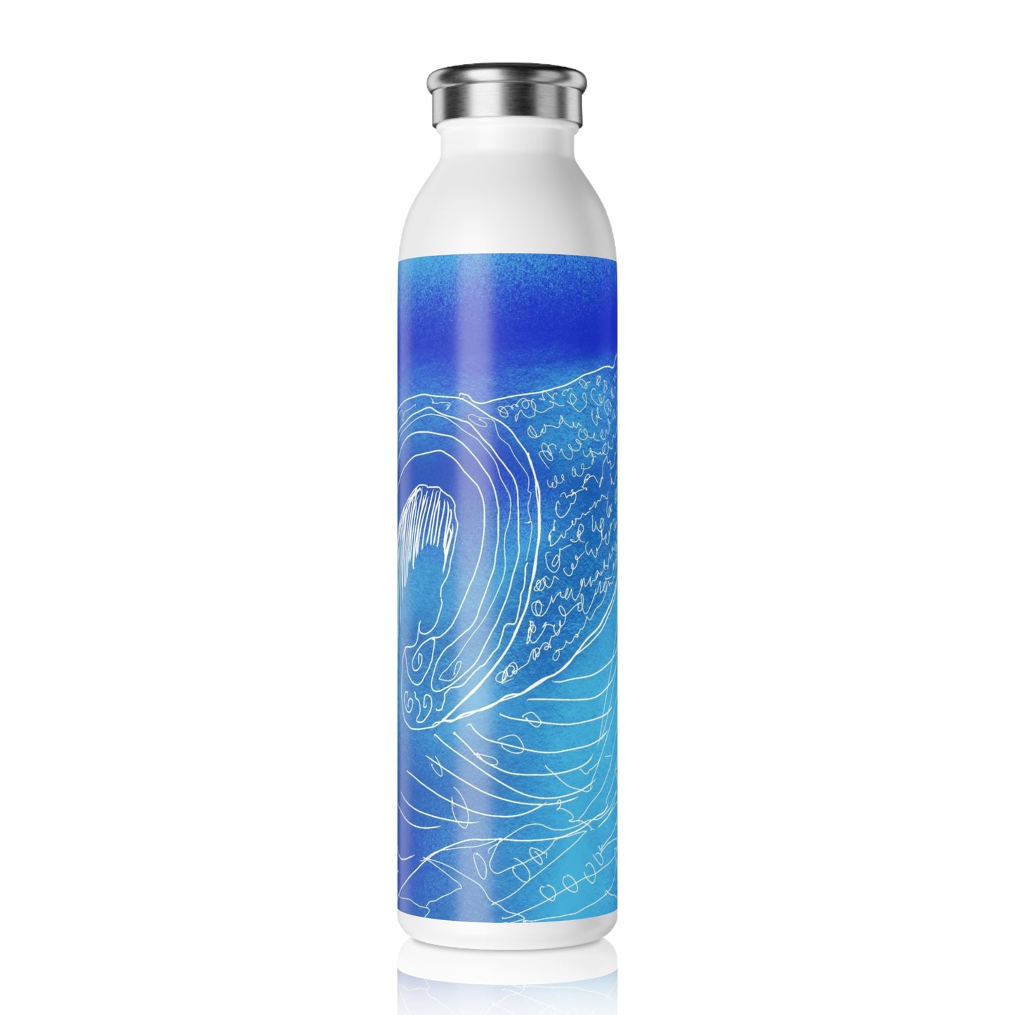 Ocean Wave Slim Water Bottle - Eco-Friendly Drinkware, Sports Bottle, Summer Vibes, Gift for Nature Lovers, Travel Companion