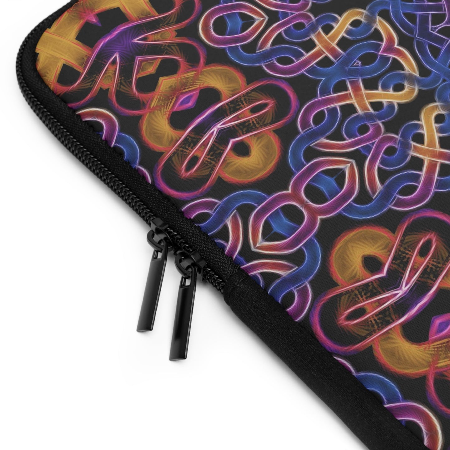 Blue Gold Celtic Kaleidoscope Laptop Sleeve