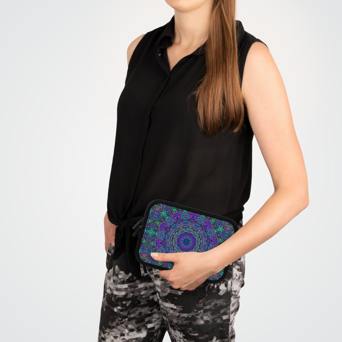 Blue Green Purple Kaleidoscope Laptop Sleeve