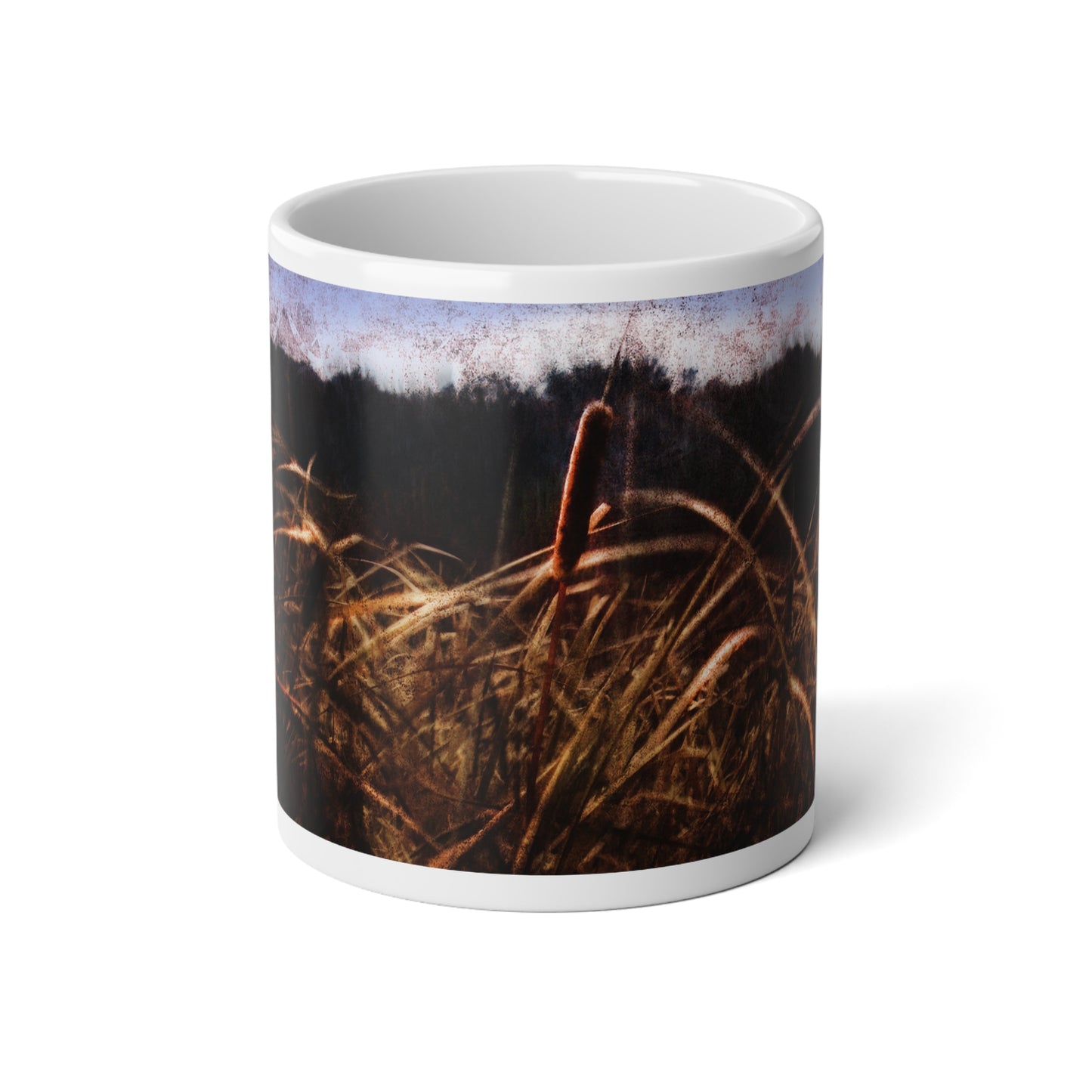 Cattails In The Wind Jumbo Mug | 20oz Coffee Cup for Nature Lovers, Perfect Gift for Friends, Camping Mug, Enjoy Hot Drinks, Eco-Friendly