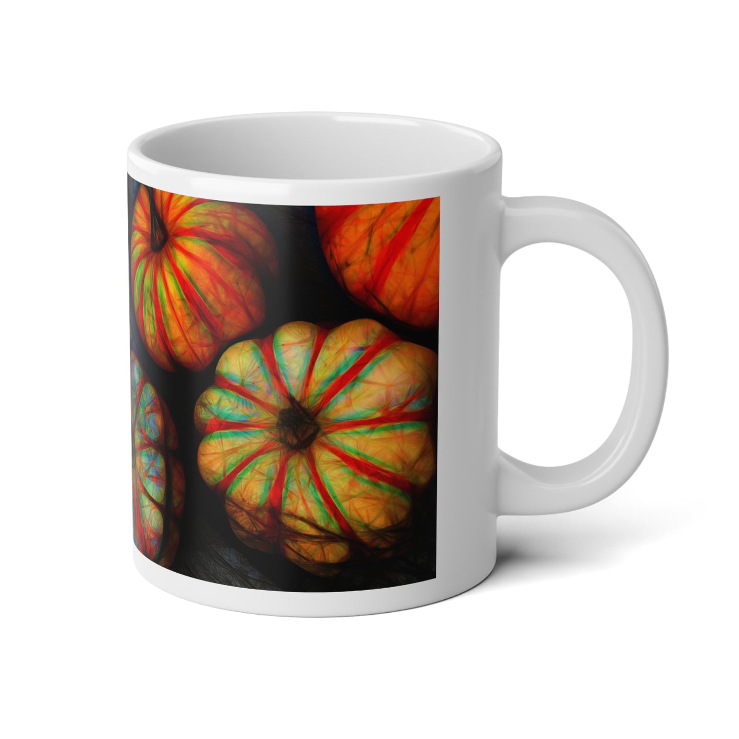 Vibrant Pumpkin Jumbo Mug, Fall Coffee Cup, Autumn Decor, Cozy Beverage Mug, Halloween Gift, Seasonal Kitchenware