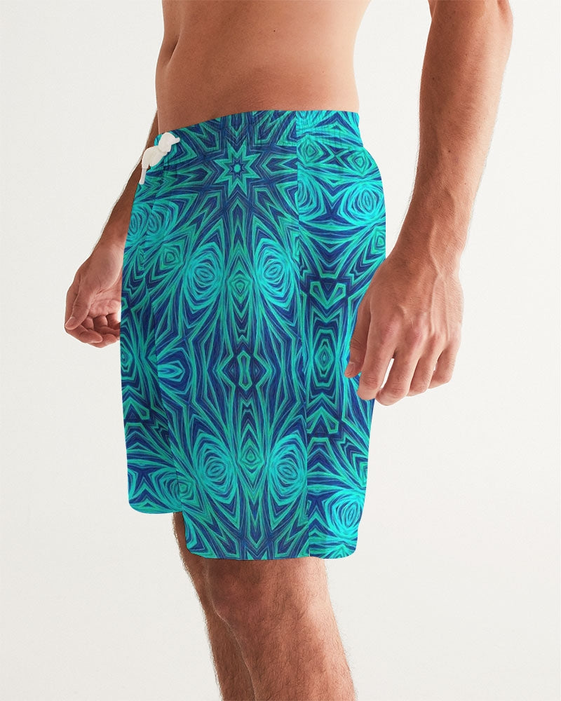 Blue Ice Kaleidoscope Men's All-Over Print Swim Trunk