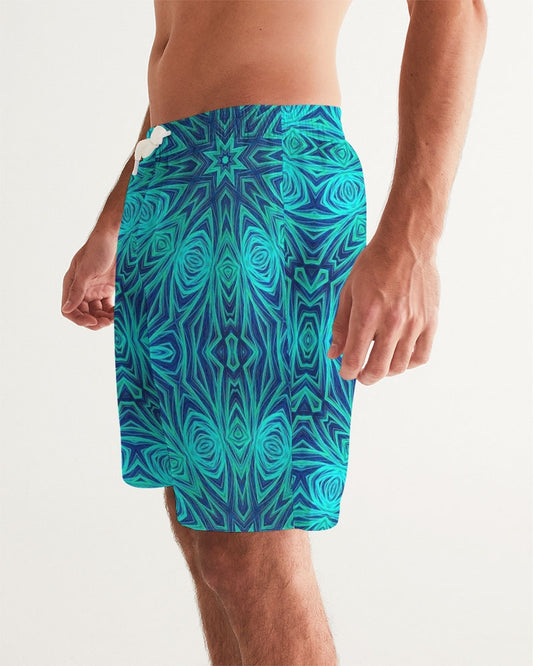 Blue Ice Kaleidoscope Men's All-Over Print Swim Trunk