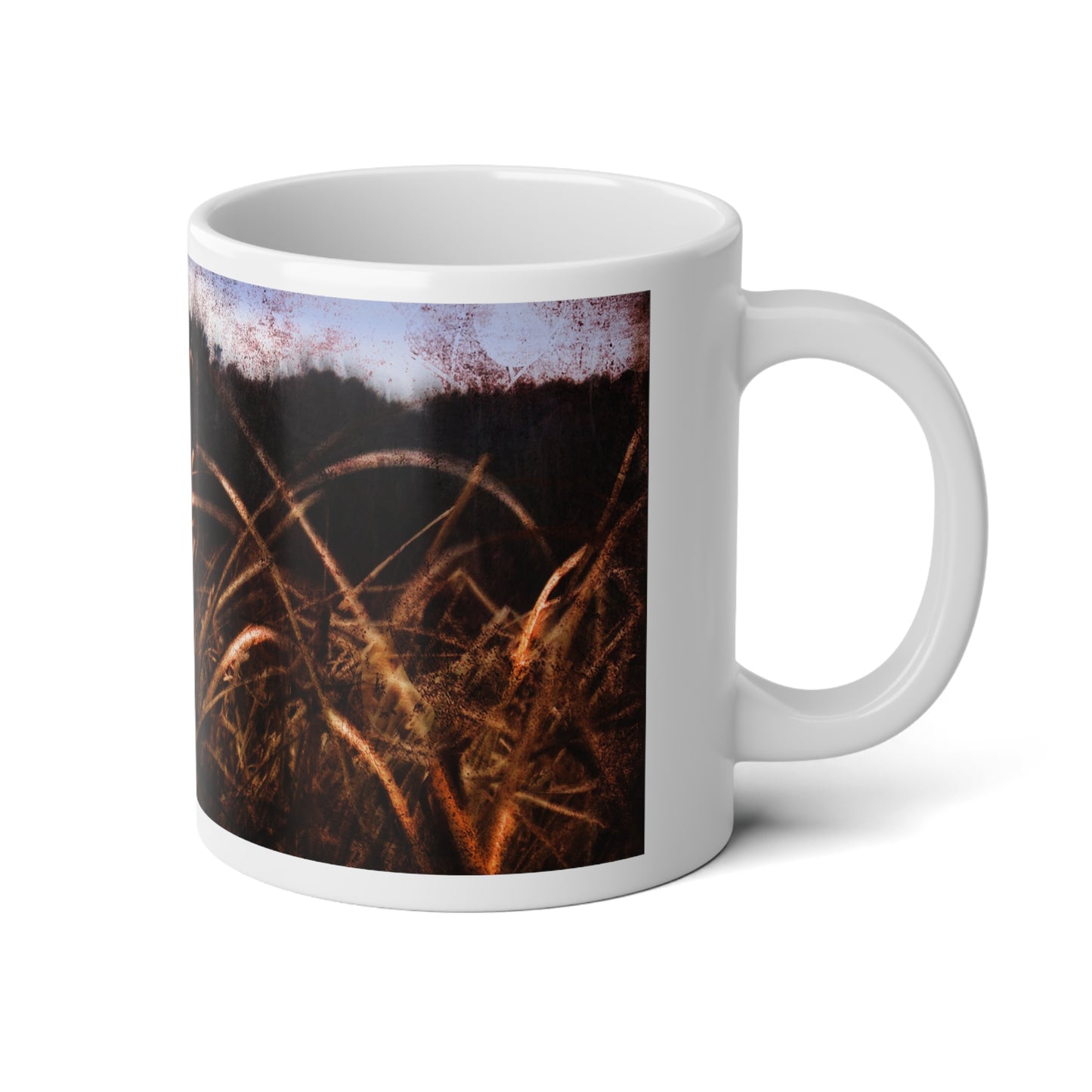Cattails In The Wind Jumbo Mug | 20oz Coffee Cup for Nature Lovers, Perfect Gift for Friends, Camping Mug, Enjoy Hot Drinks, Eco-Friendly