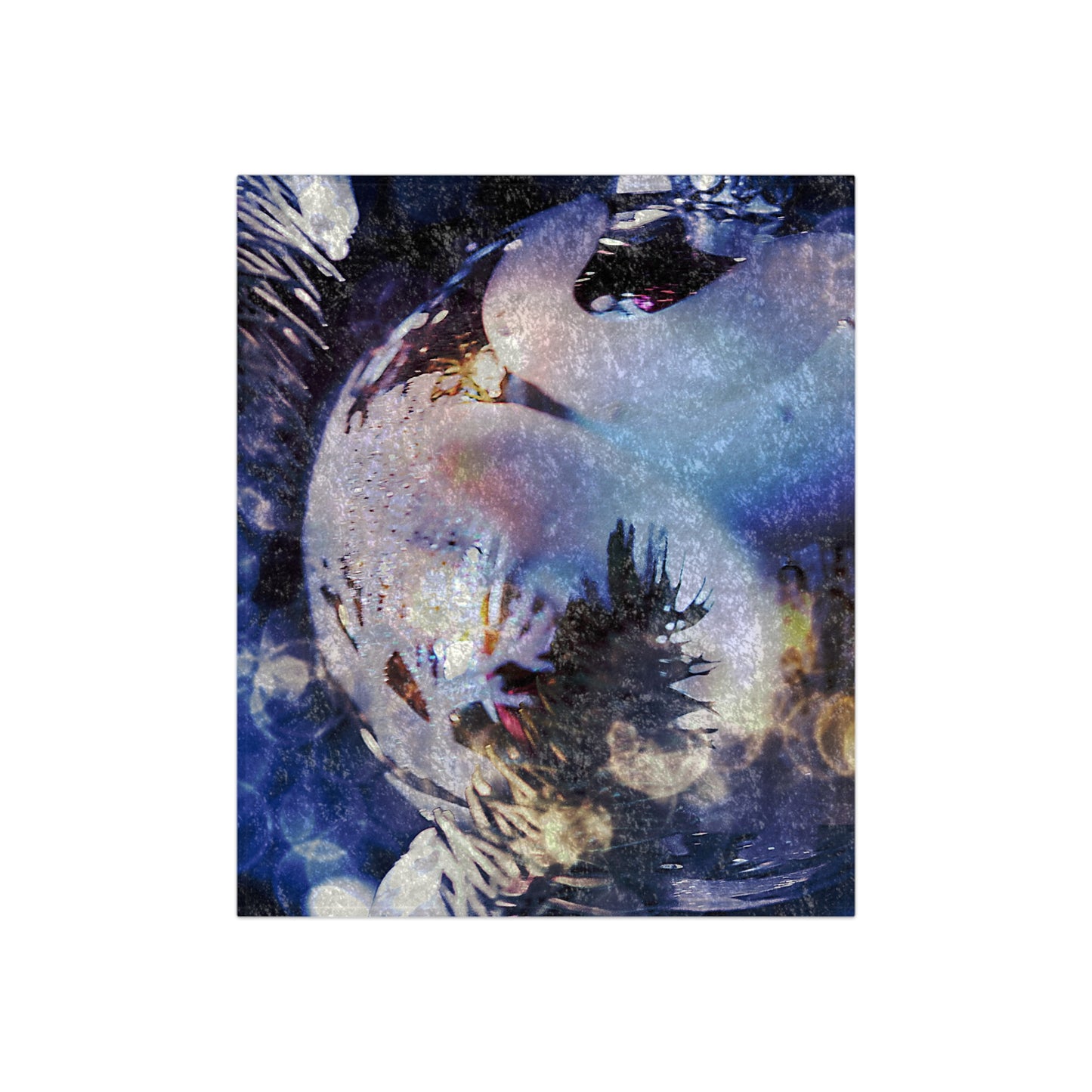 Blue Ice Oranment Crushed Velvet Blanket