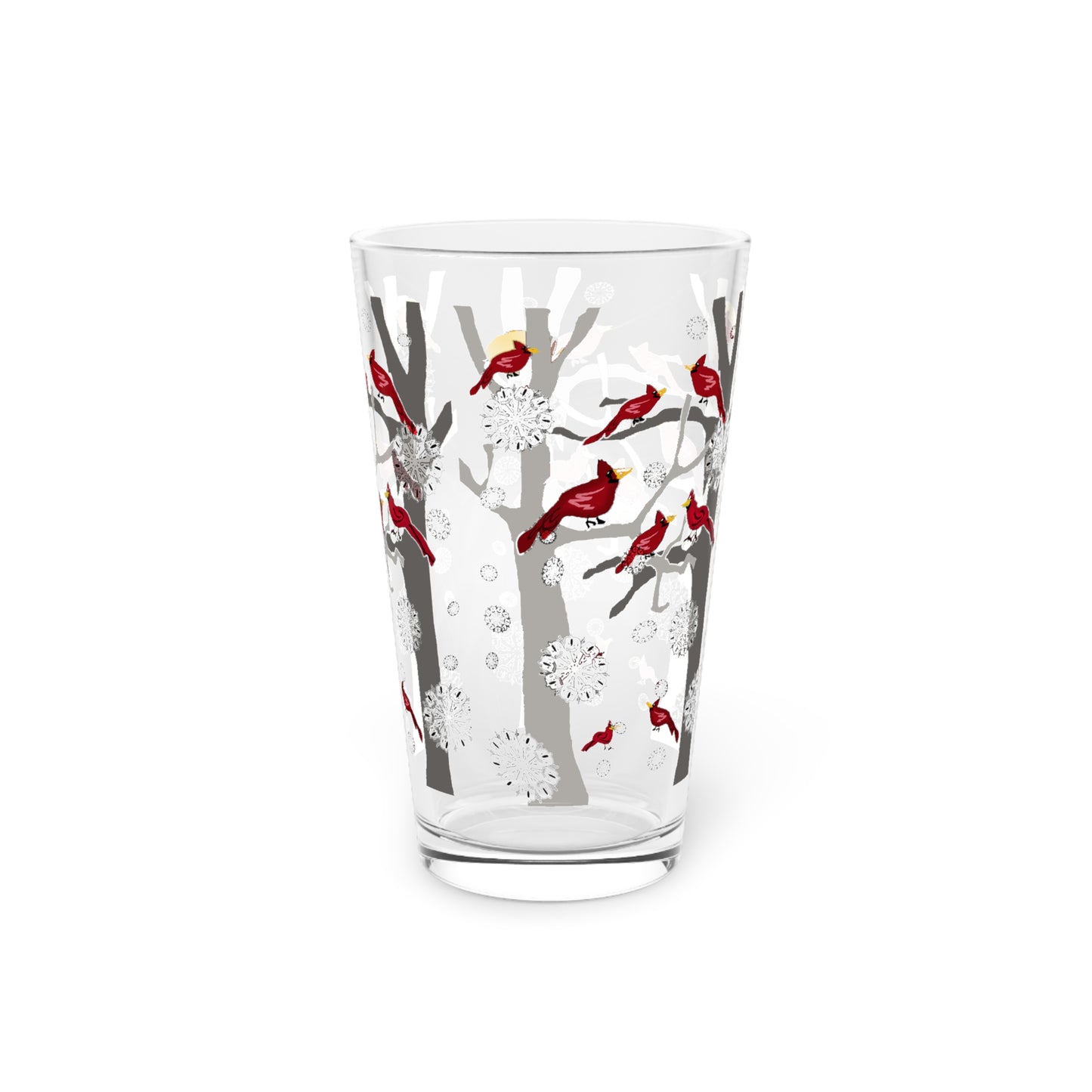 Cardinals In The Snow Pint Glass, 16oz