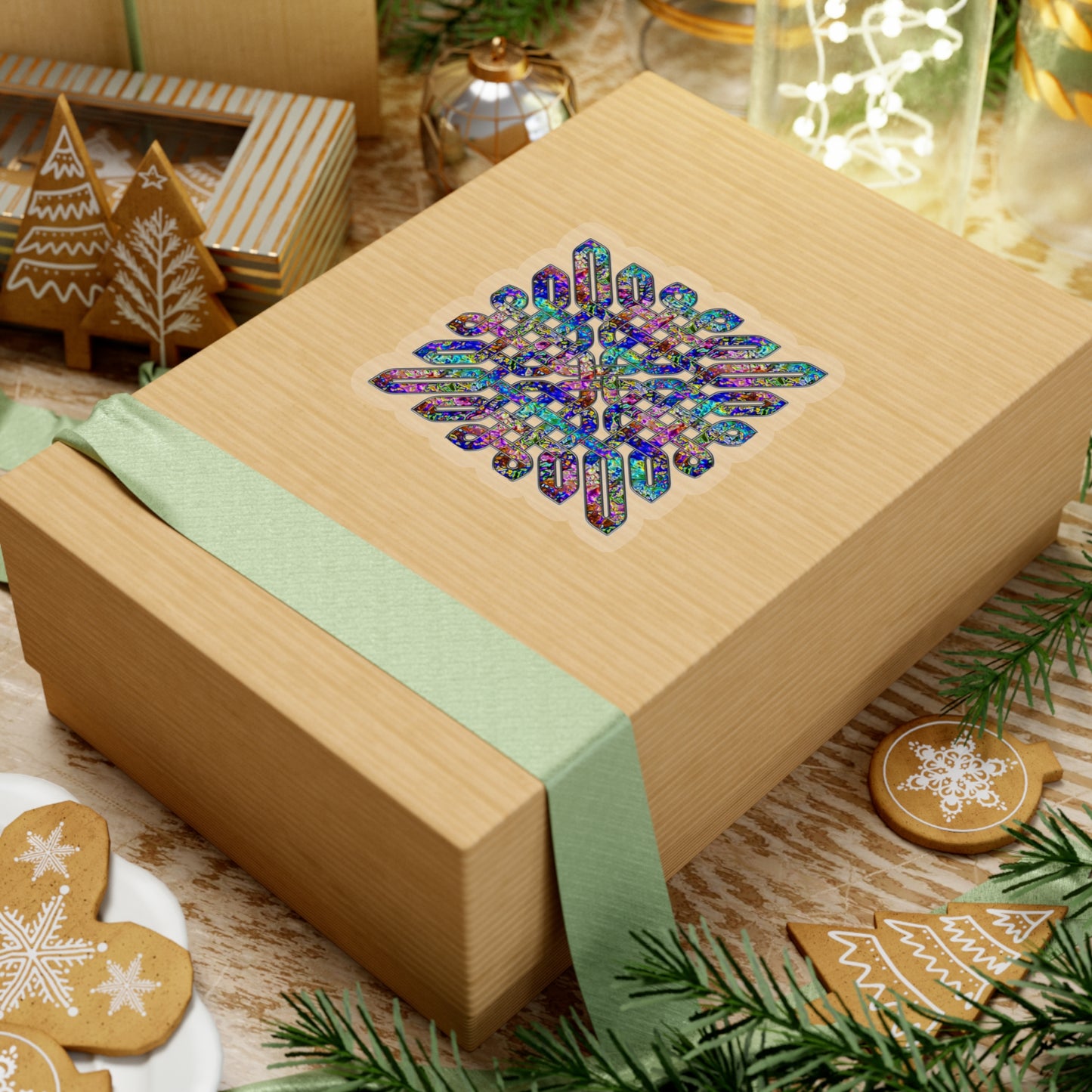 Dichroic Celtic Knot Kiss-Cut Stickers
