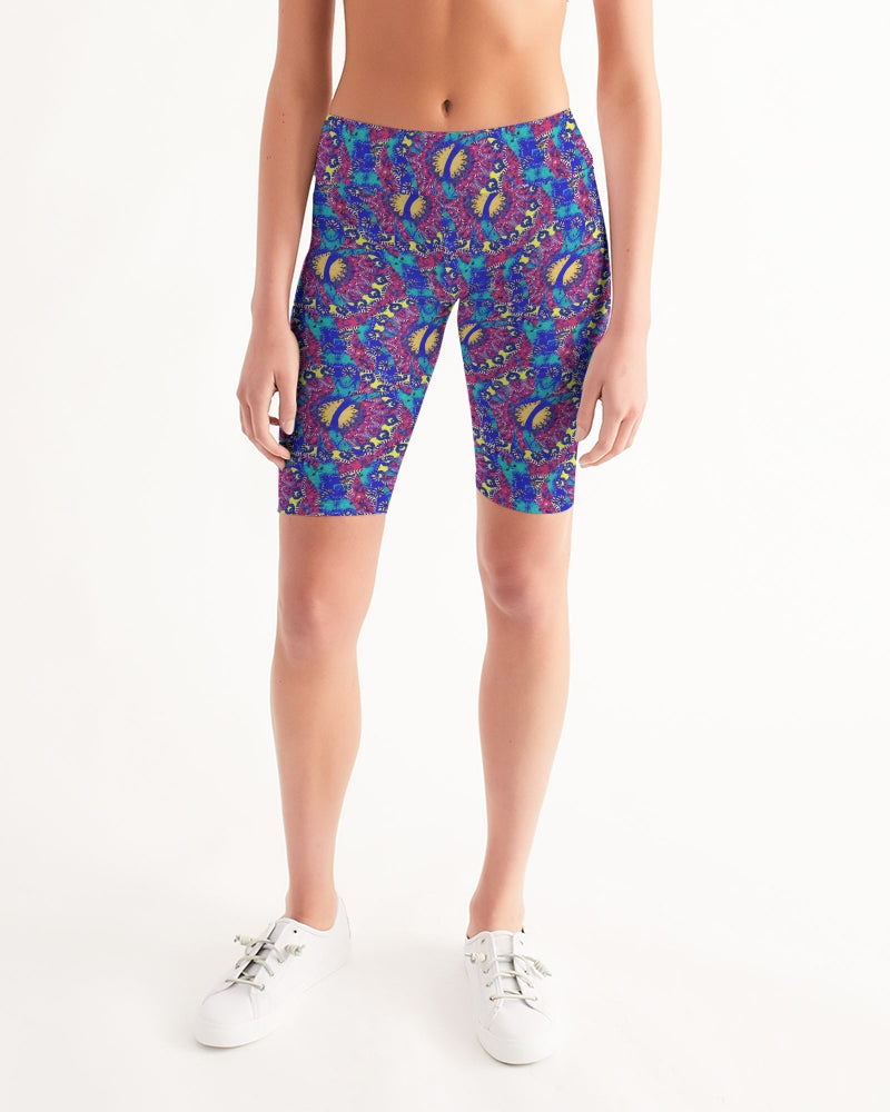Caribbean Grafitti Women's All-Over Print Mid-Rise Bike Shorts