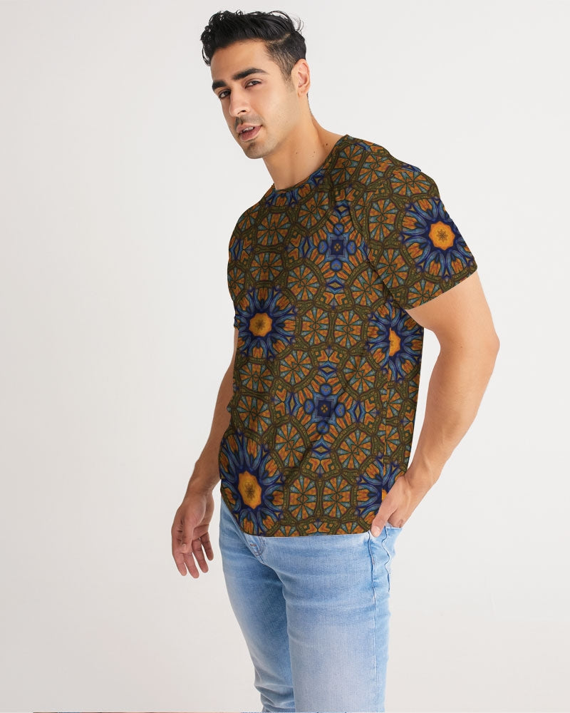 Blue and Yellow Sketch Kaleidoscope Men's All-Over Print Tee