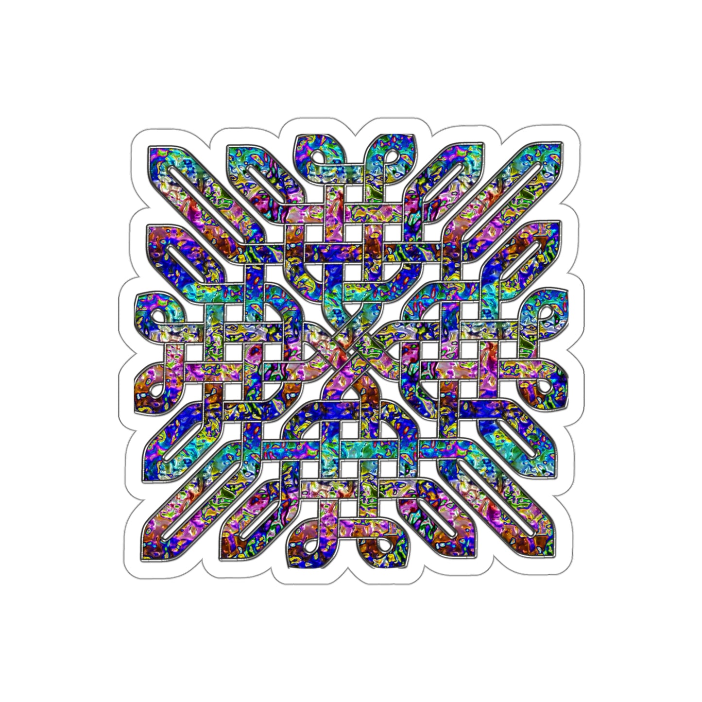 Dichroic Celtic Knot Kiss-Cut Stickers