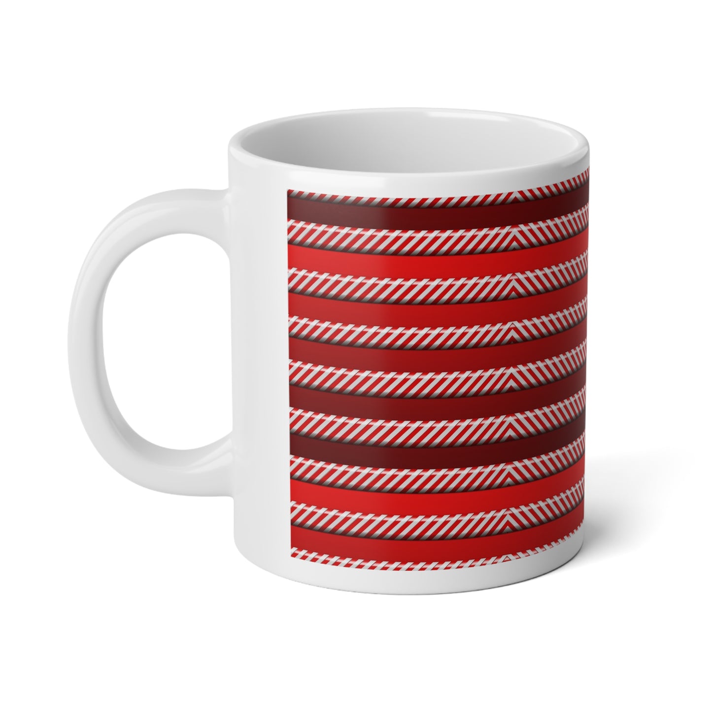 Peppermint Stripe 20oz Jumbo Mug — Cozy Holiday Coffee Cup