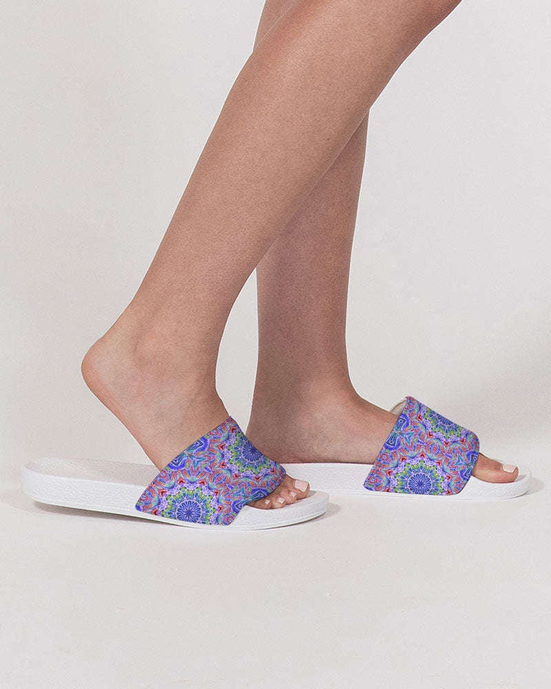 Blue Red Kaleidoscope Women's Slide Sandal