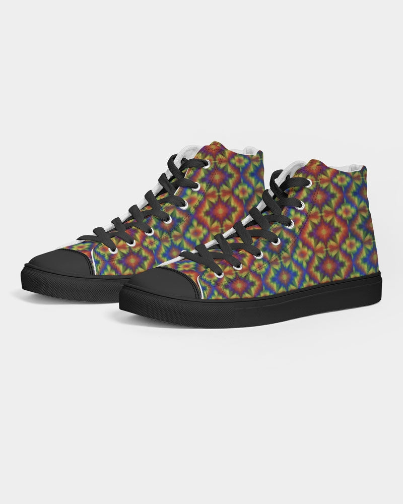 Carnival Kaleidoscope Women's Hightop Canvas Shoe - Black