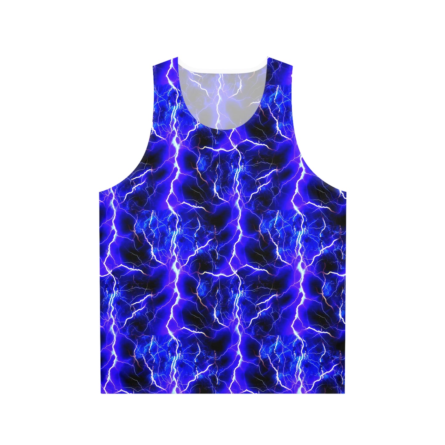 Blue Lightning Pattern Unisex Tank Top (AOP)