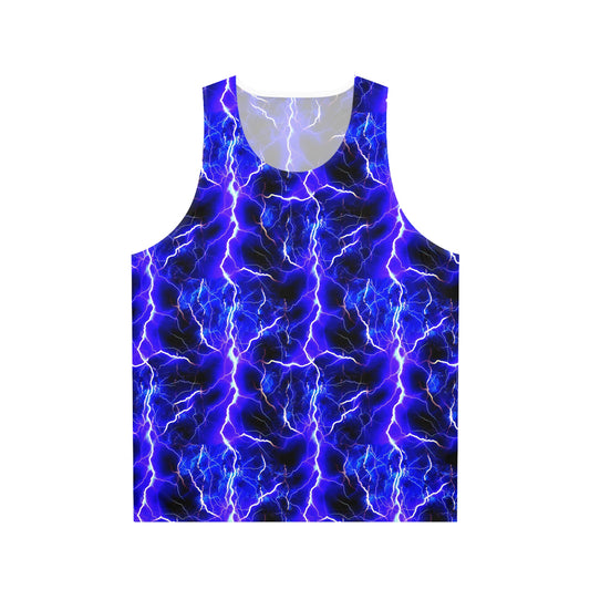 Blue Lightning Pattern Unisex Tank Top (AOP)