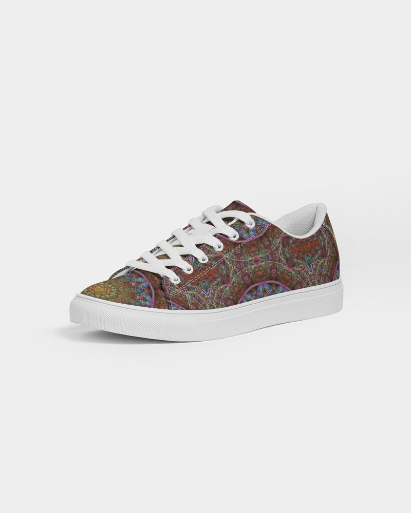Blue Pink Windy Kaleidoscope Women's Faux-Leather Sneaker