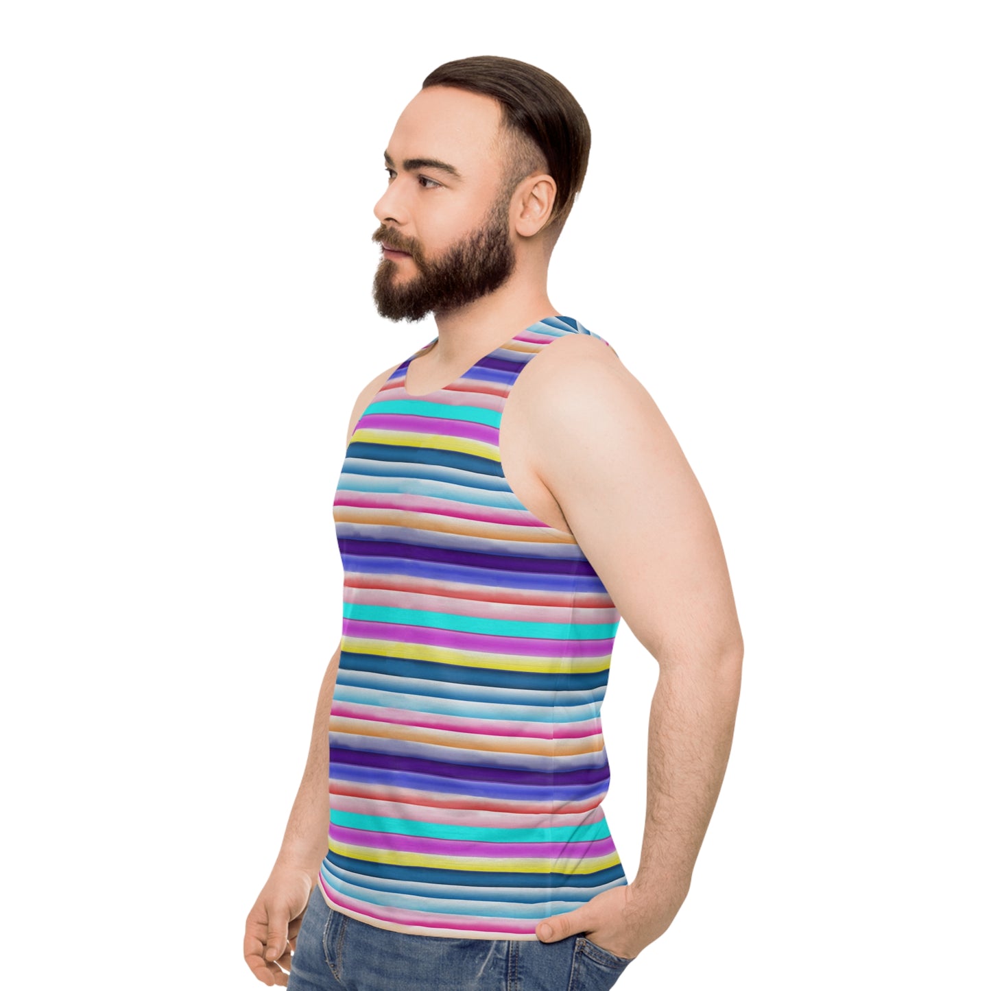 Cotton Candy Stripes Unisex Tank Top (AOP)