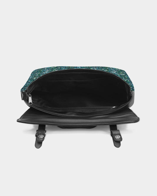 Blue Ice Sparkle Swirl Casual Flap Backpack