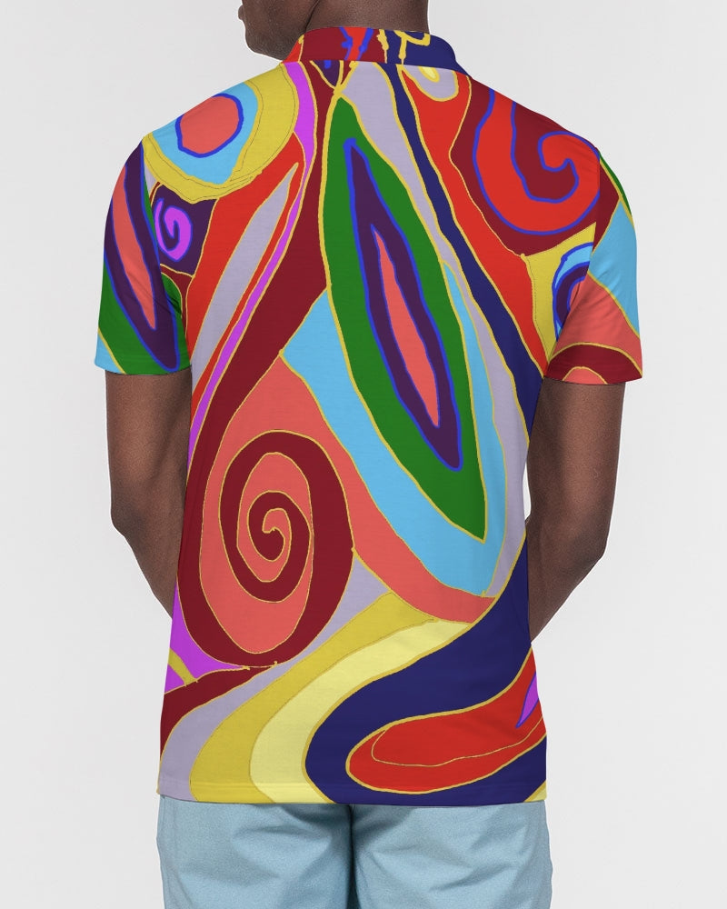 May Afternoon Men's All-Over Print Slim Fit Short Sleeve Polo