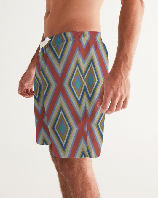 Colorful Diamonds Variation 3 Men's All-Over Print Swim Trunk