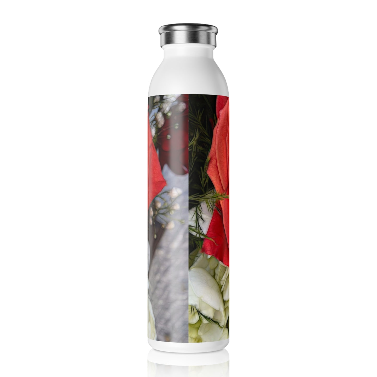 November Flowers 3 Slim Water Bottle - Elegant Rose Design, Perfect for Everyday Hydration, Gifts for Her, Eco-Friendly, Fitness Lover, Mother's Day