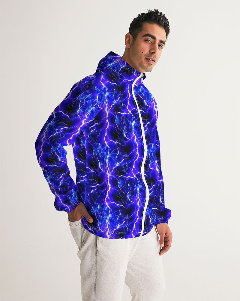 Blue Lightning Men's All-Over Print Windbreaker