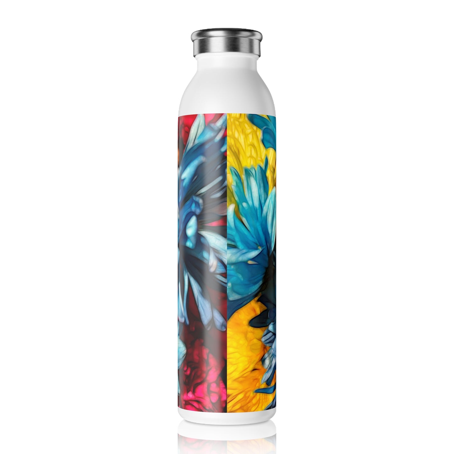 June Flowers 1 Slim Water Bottle - Eco-Friendly, Hydration Companion, Gym, Outdoor Adventures, Gift for Nature Lovers