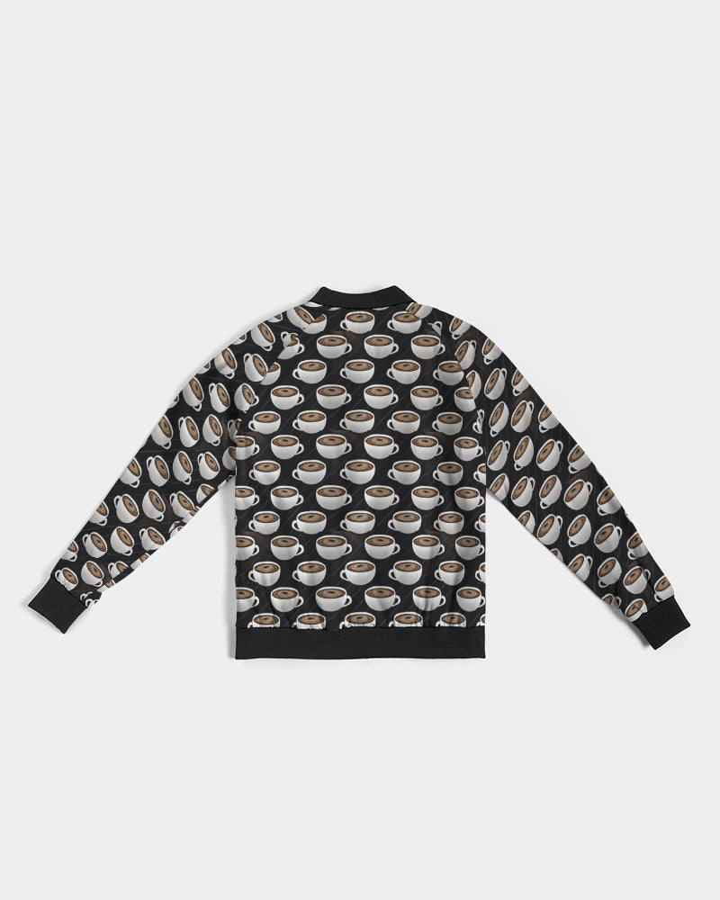 Coffee Pattern Women's All-Over Print Bomber Jacket
