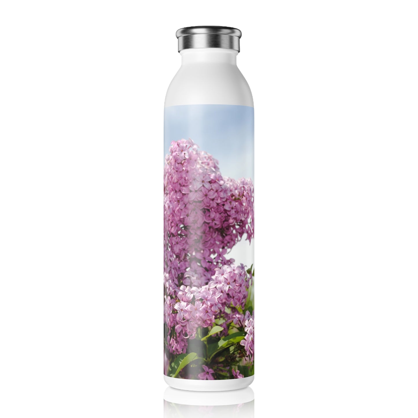 Lilacs Slim Water Bottle - Perfect for Outdoors, Fitness, Gifts, Sustainable Living, Eco-Friendly Hydration