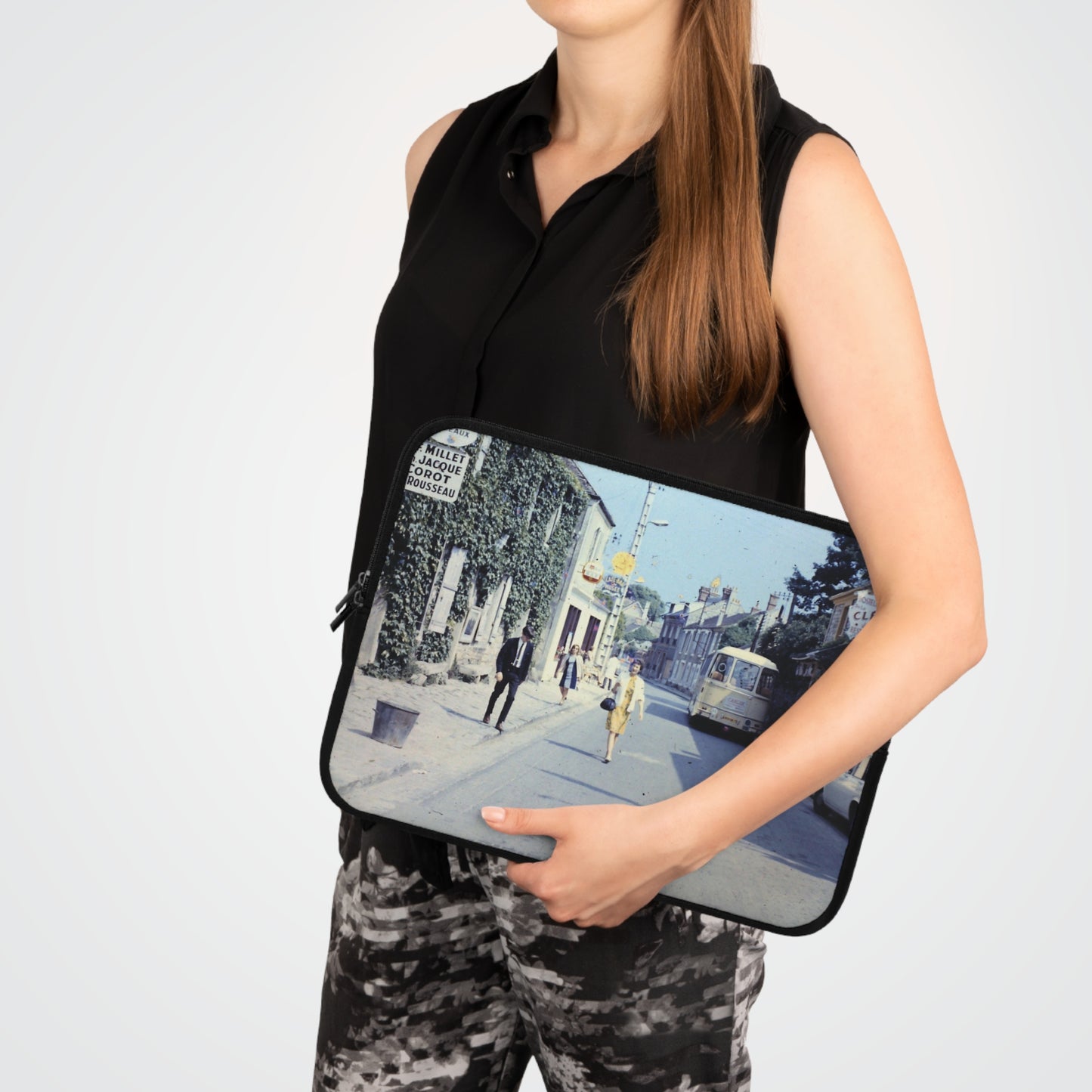 Vintage Paris Shopping Laptop Sleeve
