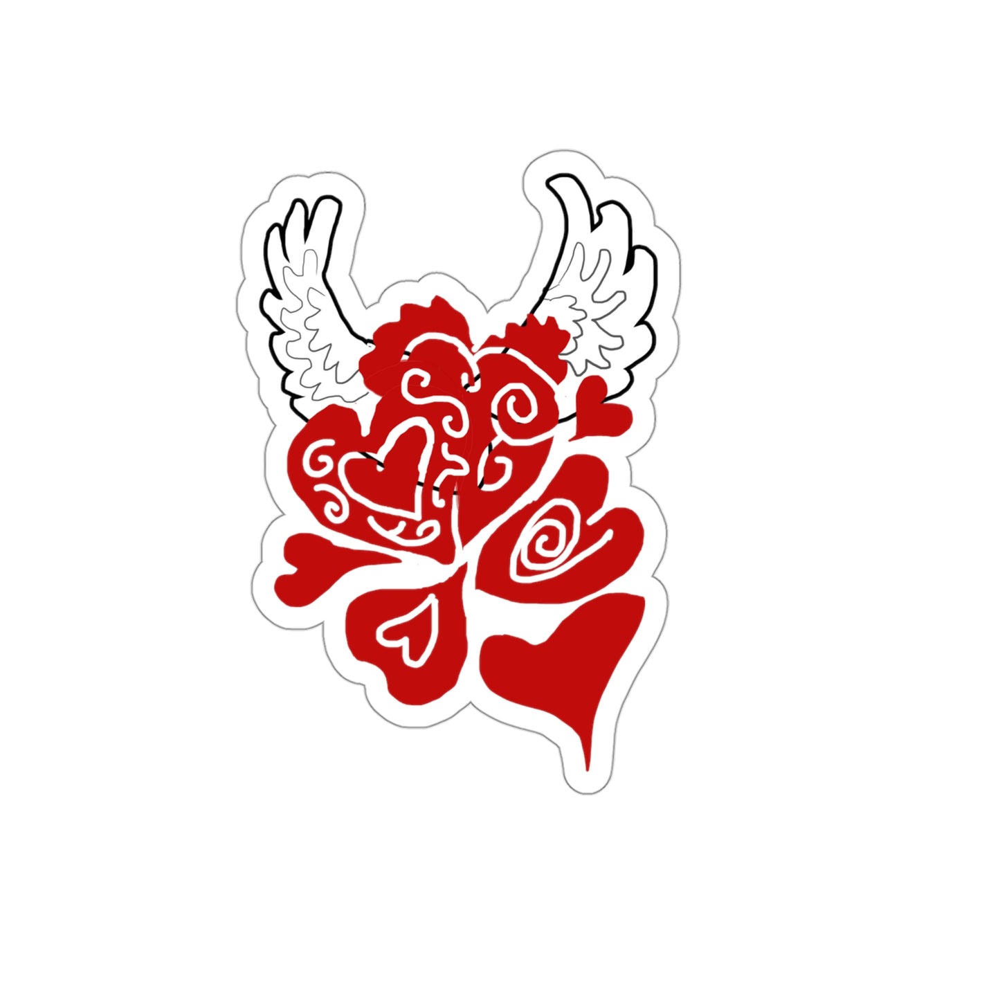 Hearts and Wings Kiss-Cut Stickers