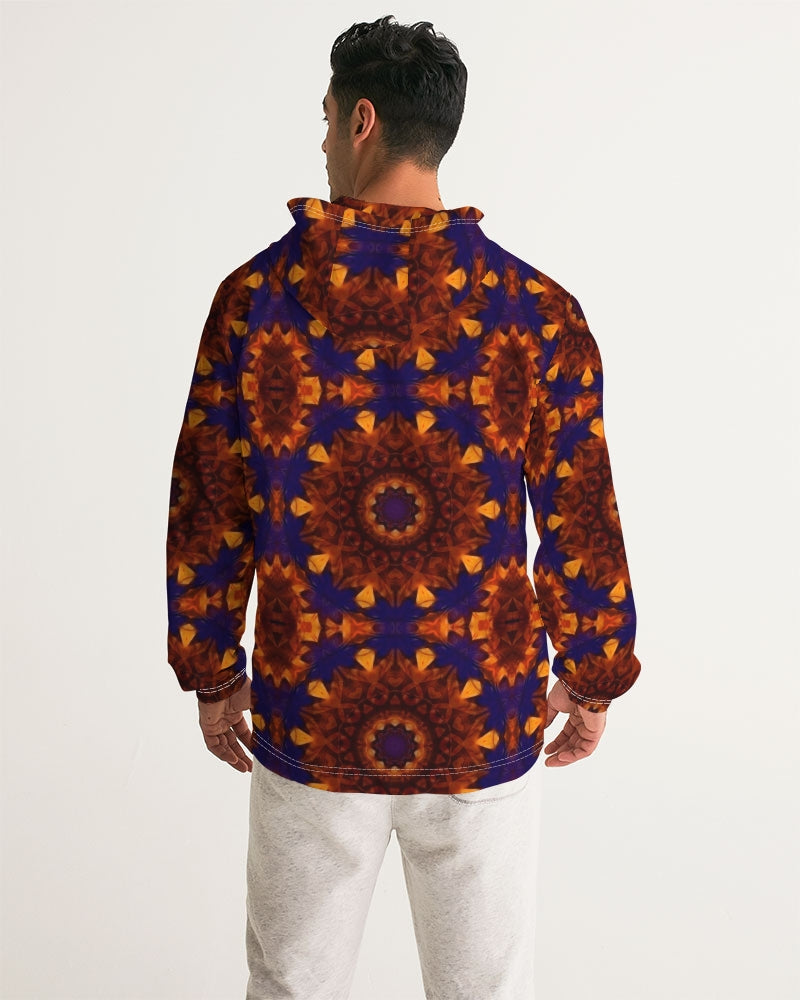 Blue Orange Red Kaleidoscope Men's All-Over Print Windbreaker