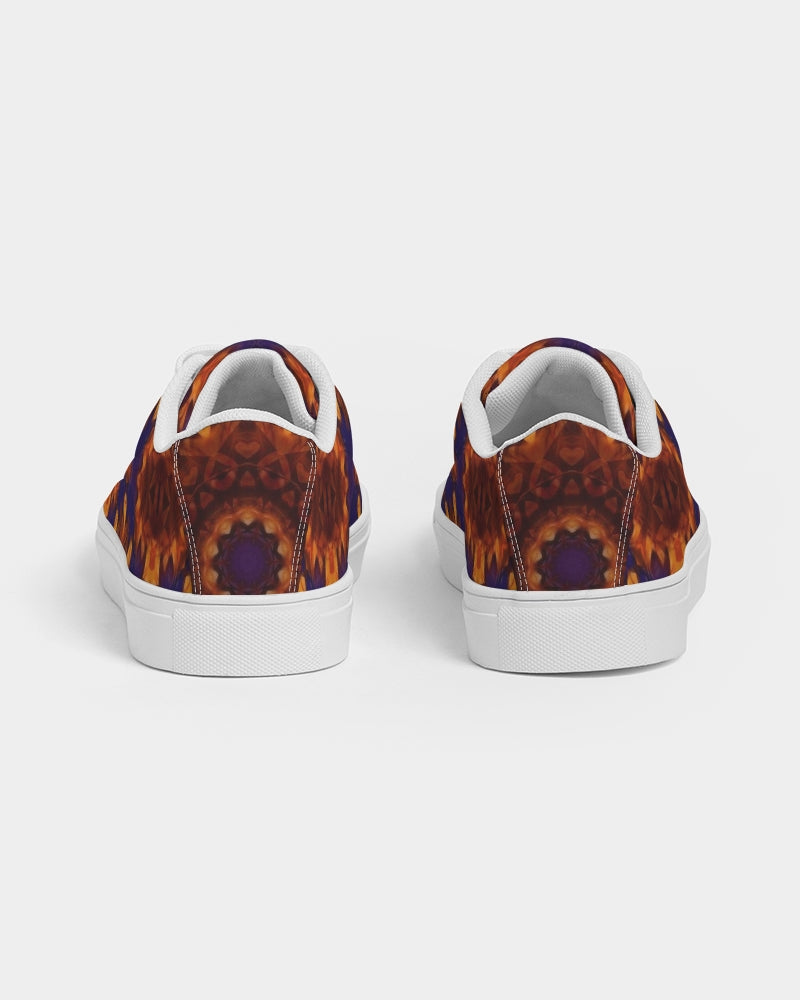 Blue Orange Red Kaleidoscope Men's Faux-Leather Sneaker