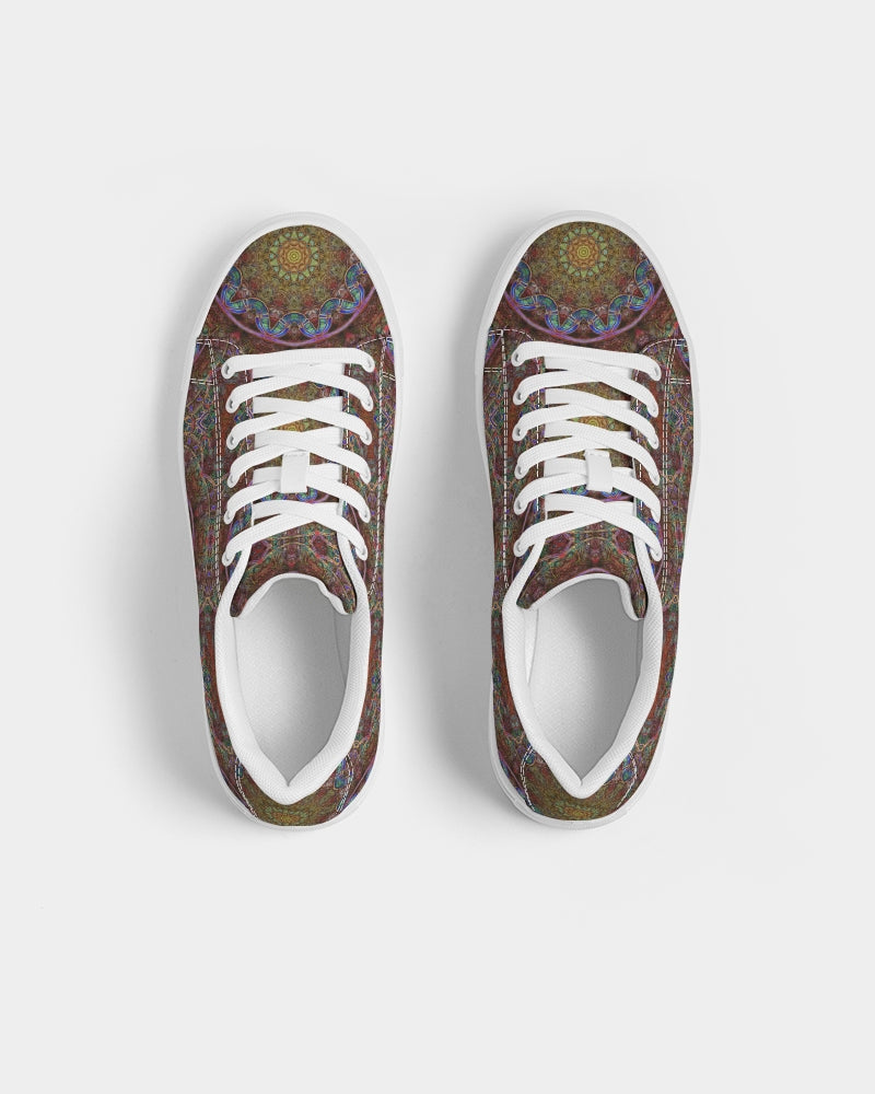 Blue Pink Windy Kaleidoscope Women's Faux-Leather Sneaker