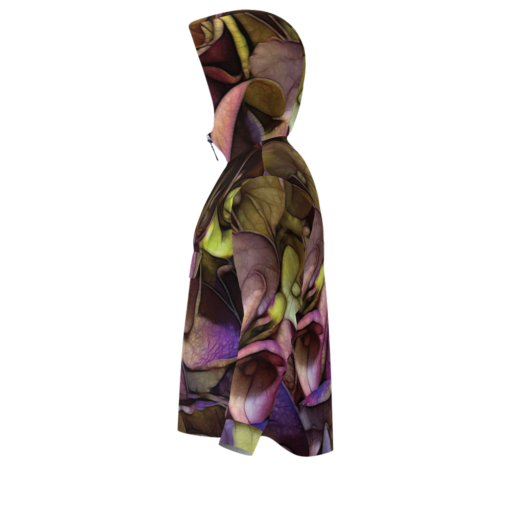 October Flowers 4 Unisex Fleece-Lined Quarter Zip Pocket Hoodie