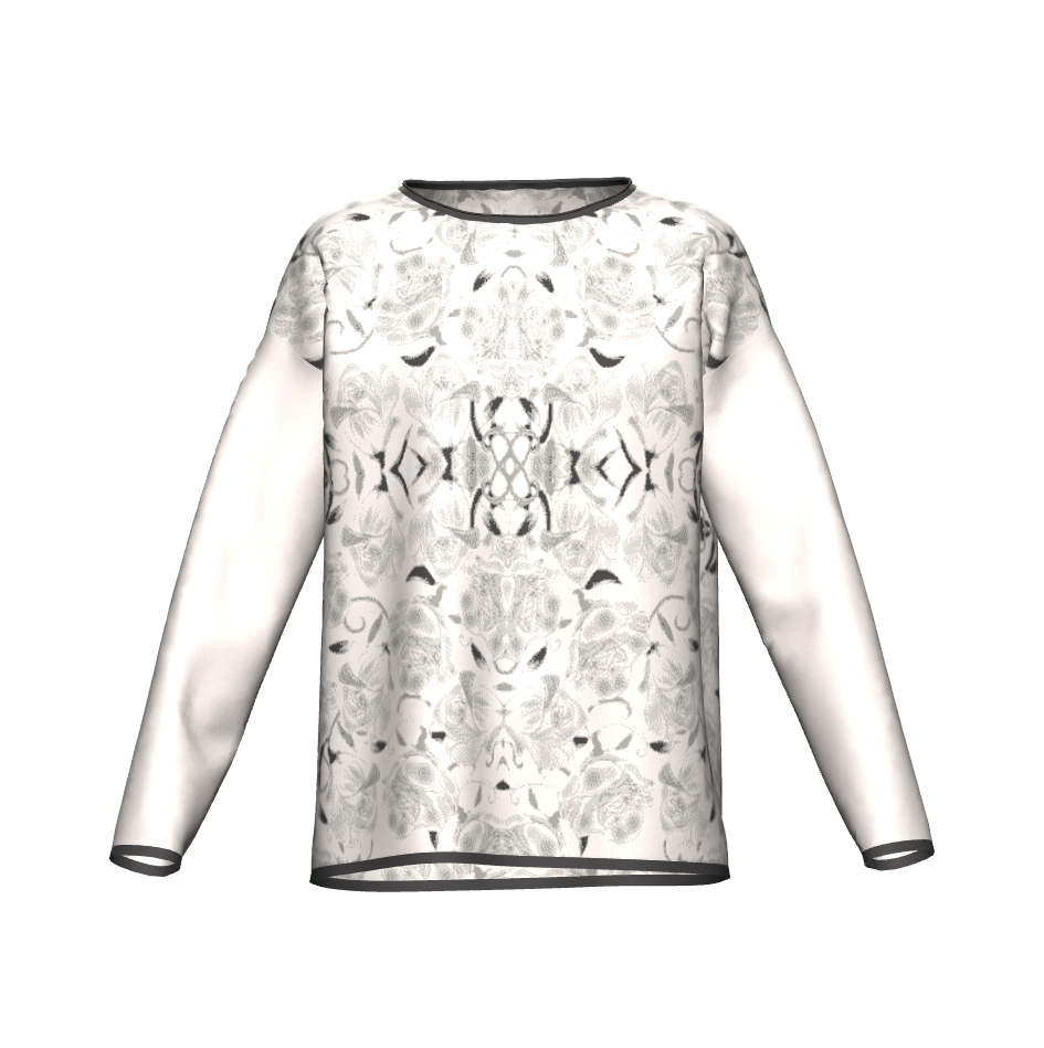 Gray Roses On White Sweater