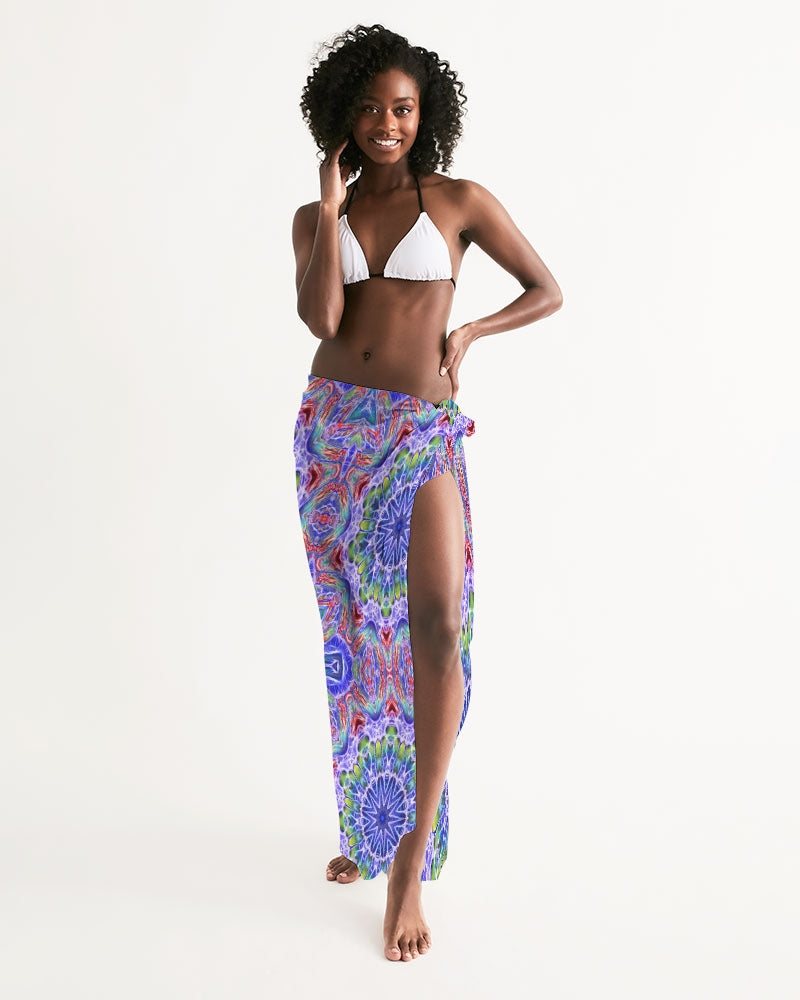 Blue Red Kaleidoscope All-Over Print Swim Cover Up