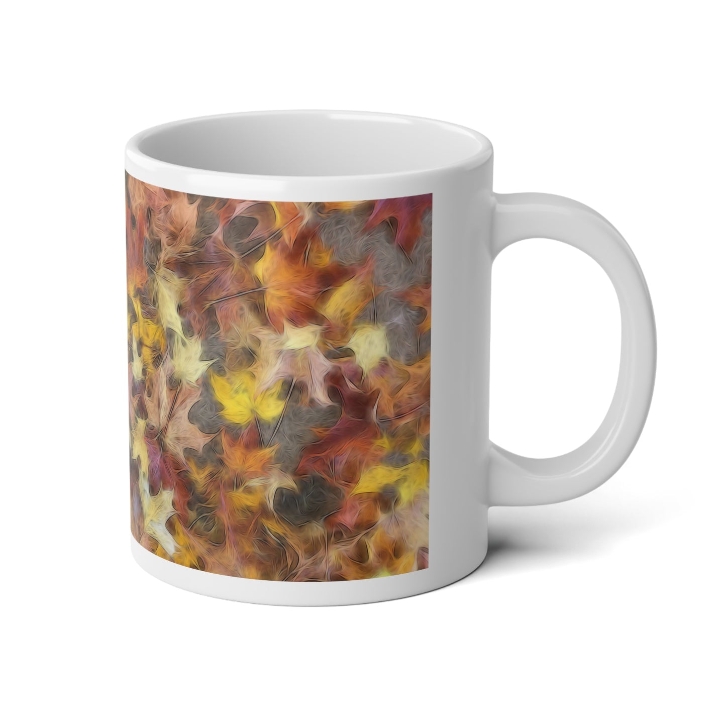 Late October Leaves Light Jumbo Mug, Cozy Fall Coffee Cup, Perfect for Thanksgiving, Seasonal Home Decor, Unique Gift Idea
